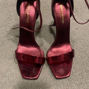 Saint Laurent Red Metallic Amber Heels